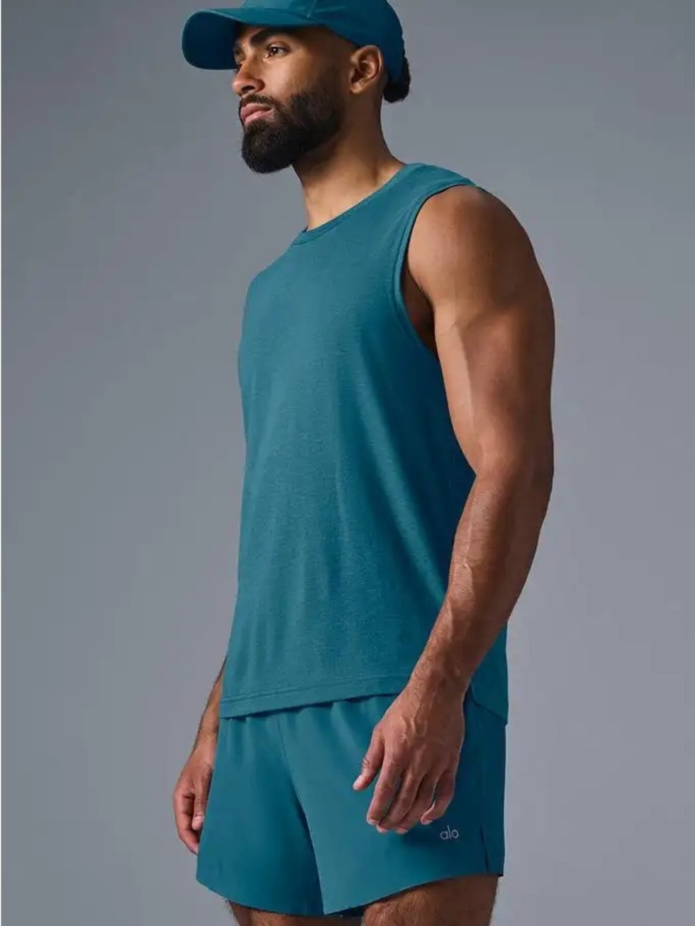 NWT ALO Yoga Triumph Muscle Tank Oceanic Teal Men’s M M2033R - Picture 3 of 12